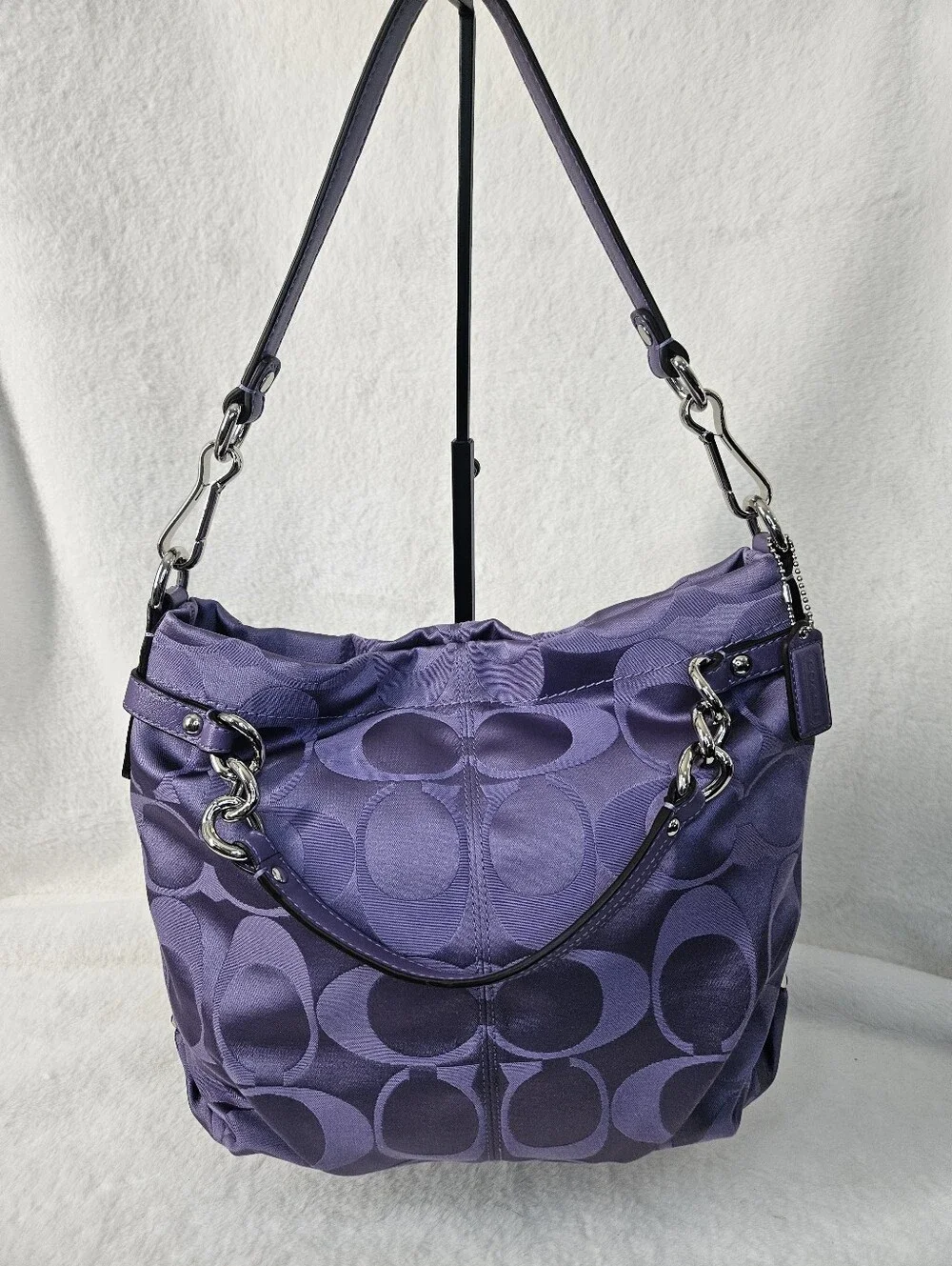 Coach Purple Signature Jacquard Shoulder Hobo 2011